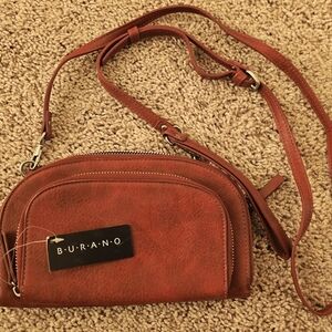 Women's Red Vegan Leather Crossbody Bag